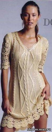 Вязать красивые платья спицами