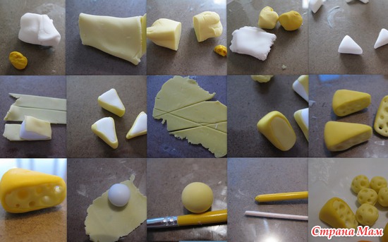 Как сделать сыр из полимерной глины видео