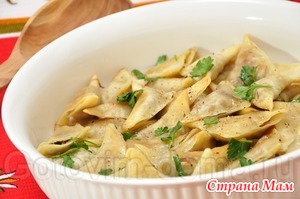 Кундюмы (постные пельмени с грибной начинкой)