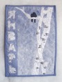 Январь.Сороки. Мини-панно из цикла Текстильный календарь, 20х30 см.