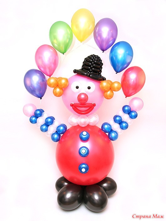 Клоун с шарами. Фигуры из воздушных шаров. Клоун из шаров. Клоун из воздушных шаров. Клоун с шариками.