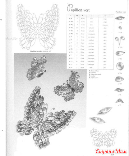 Схема Бабочки "Квиллинг" 2 - Поделки - Страна Мам