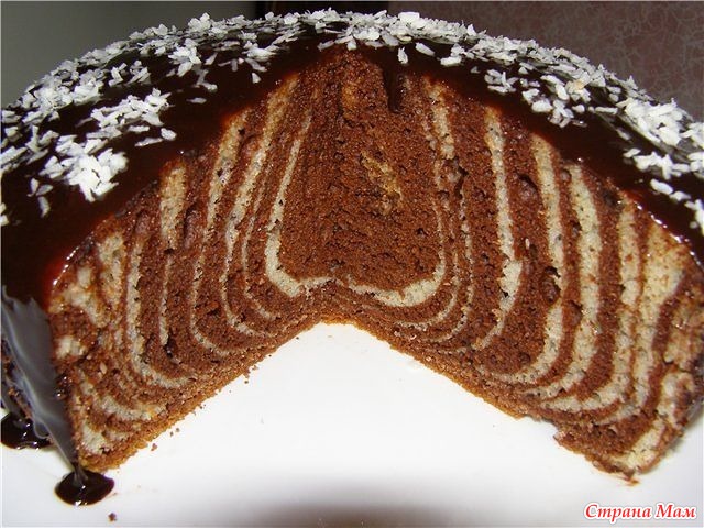 Вкусный торт в мультиварке зебра