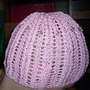 розовая ажурная шапка р-р 52-54 см.