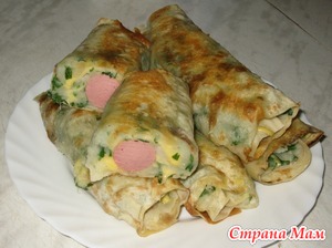 Сосиска с картофелем в лаваше