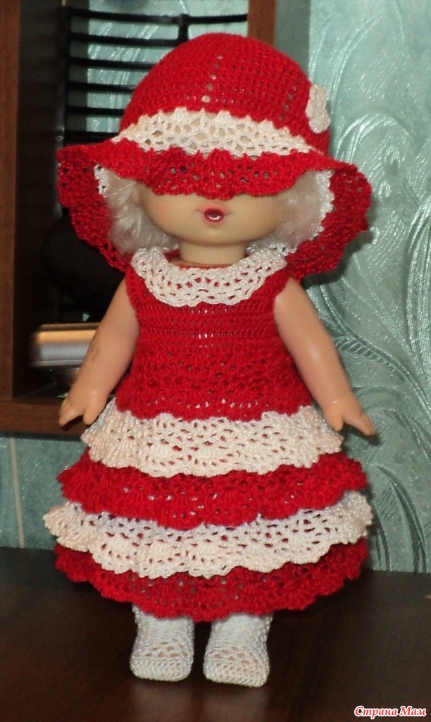 Платье крючком кукле