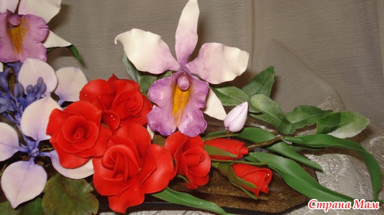 Орхидей и алые розы