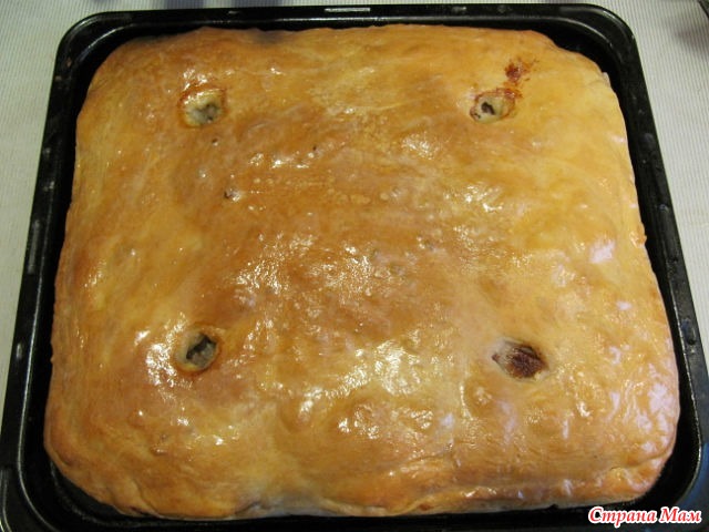 Пирог со свининой и картошкой в духовке из дрожжевого теста рецепт с фото