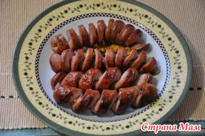 . Спираль из сосиски...