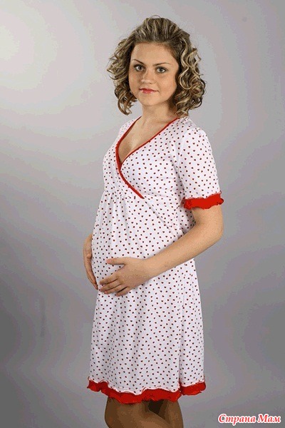 Серая ночная рубашка для беременных и кормящих мам
