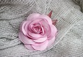 Розовая роза на брошке