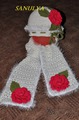 шапочка и шарф для девочки &quot;Роза на снегу&quot;