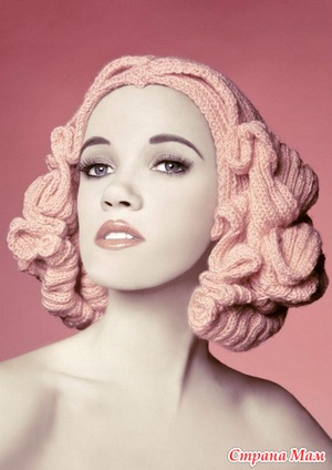 . Шапка-парик или Вязанная причёска