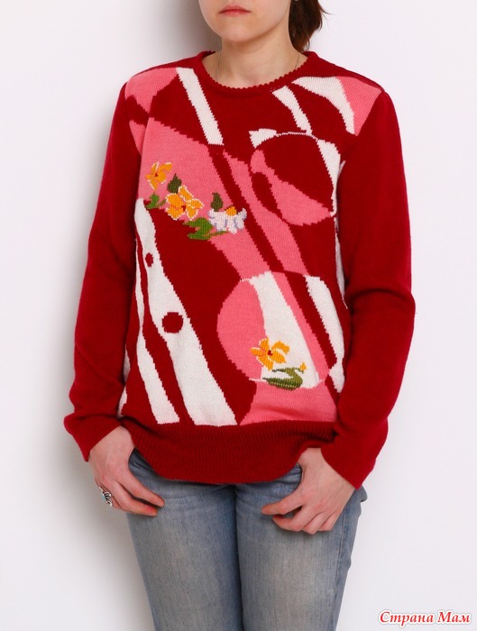 пуловер интарсия спицами. джемпер верена. свитер в стиле интарсия. Verena 1992 01. джемпер интарсия.