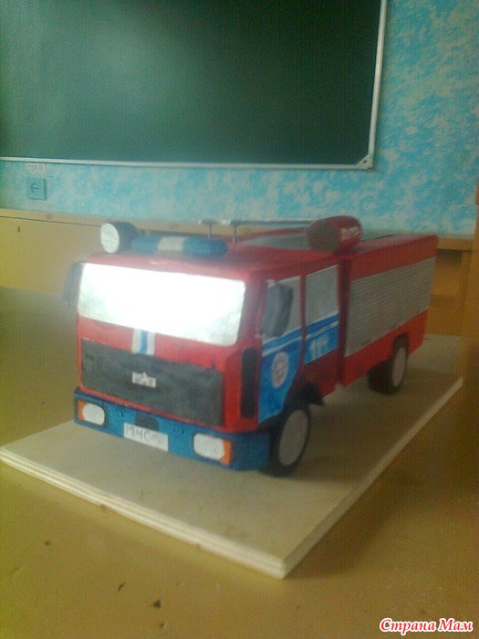 Мастер класс: пожарная машина из бумаги | В детский сад
