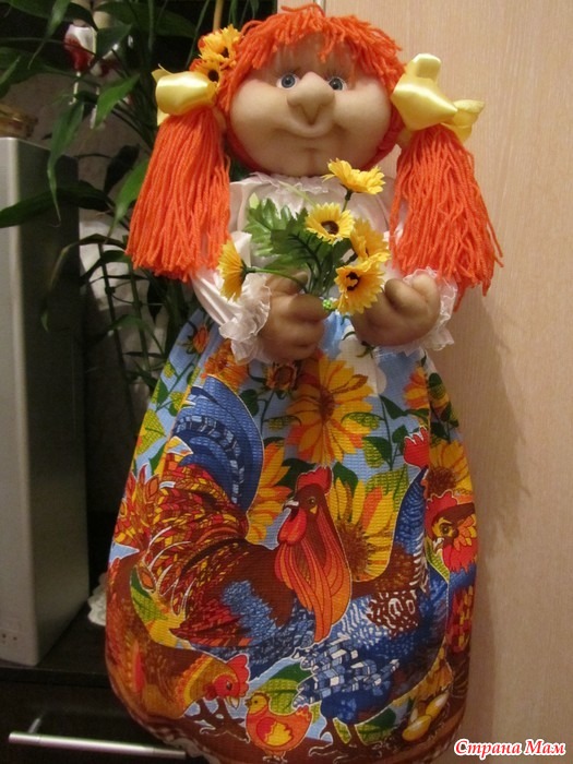 Кукла пакетница для кухни своими руками. Мастер-класс Марии Малиновской.