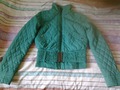 Куртка на девочку 12-13 лет с поясом зеленая
