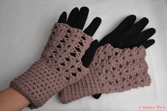 Ажурные теплые митенки с МК - Страна Мам
