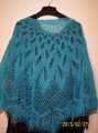 &quot;Papyrifera&quot; shawl back view on a hanger.