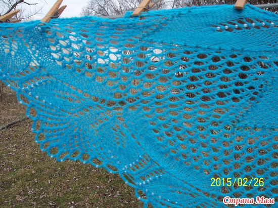 Detail view of &quot;Papyrifera&quot; shawl.