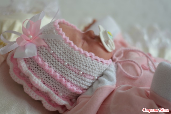 Шапочка для новорожденной девочки "бабочка" - Вязание для детей ...