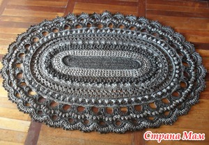 . Овальный коврик из полиэтиленовый пакетов. Часть 3. Ряды 5-7.