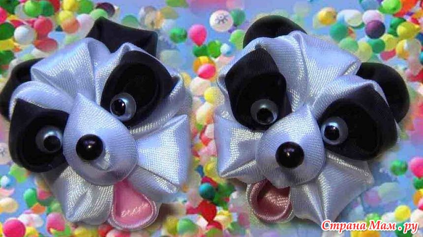 DIY CRAFT IDEAS: Animals for children - Craft a dog from ribbons.