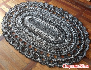 . Овальный коврик из полиэтиленовых пакетов. Часть 12. Ряды 32-35