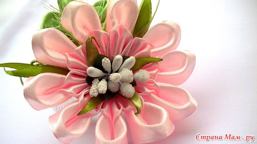Цветы из лент канзаши мк 🌹 DIY kanzashi flower tutorial — Video | VK