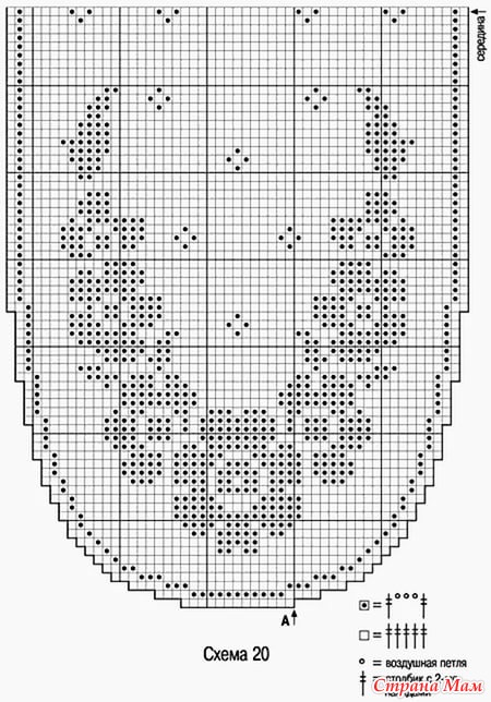 Схема филейной скатерти крючком