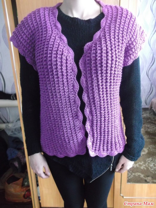 жилет женский спицами на пуговицах. как обвязать жилет. обвязка безрукавки. обвязать жилет спицами. как обвязать жилет.