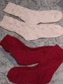 розовые носки с листиками,красные поморник